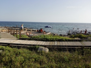 palco per sdraio-ombrelloni